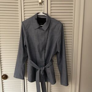 Banana Republic Gray Belted Blazer